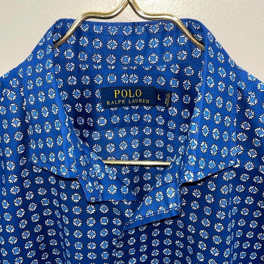 Ralph Lauren Blue Patterned Button Down Shirt. La… - image 3